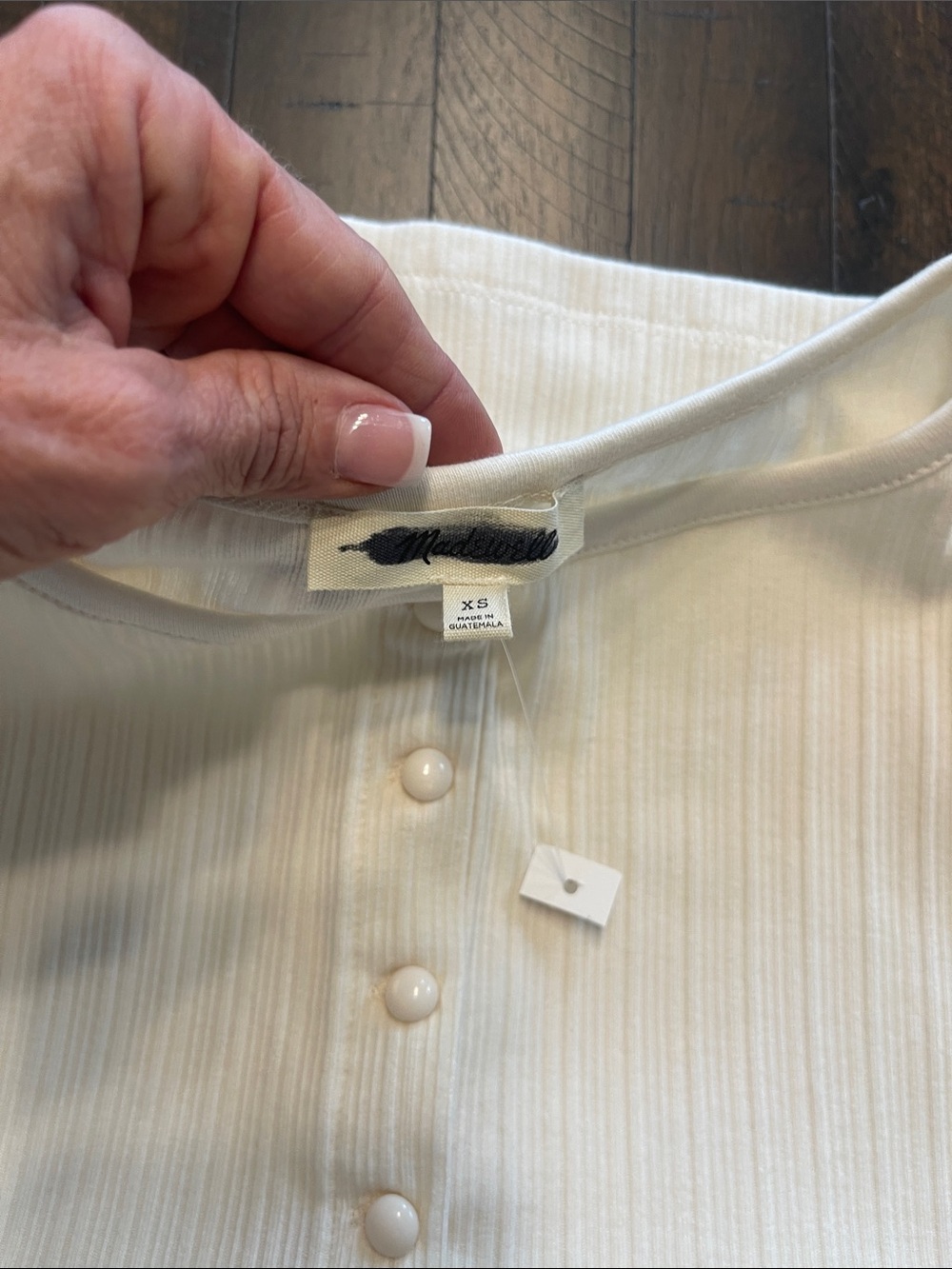 Madewell Ivory Ribbed Button-Tank - Picture 8 of 9